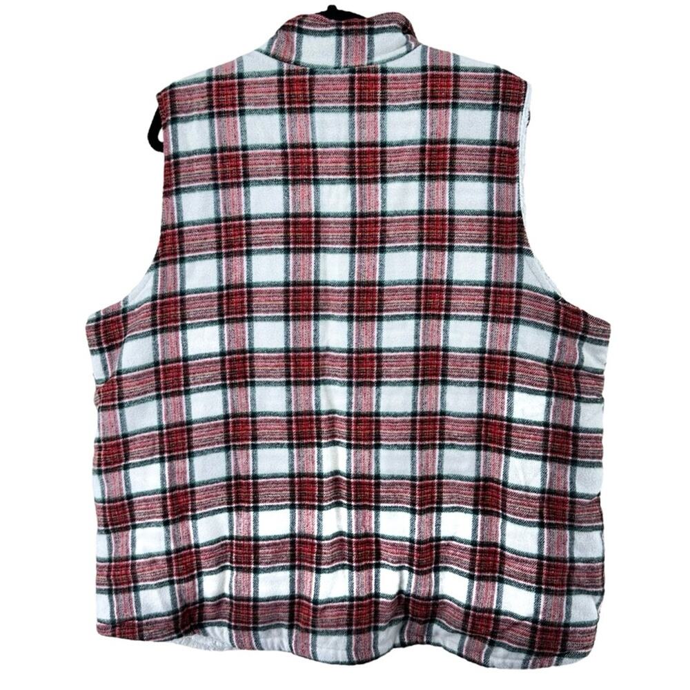 NWT Maurices plaid check Sherpa faux fur lined full zip vest women’s size 2x - Picture 3 of 8